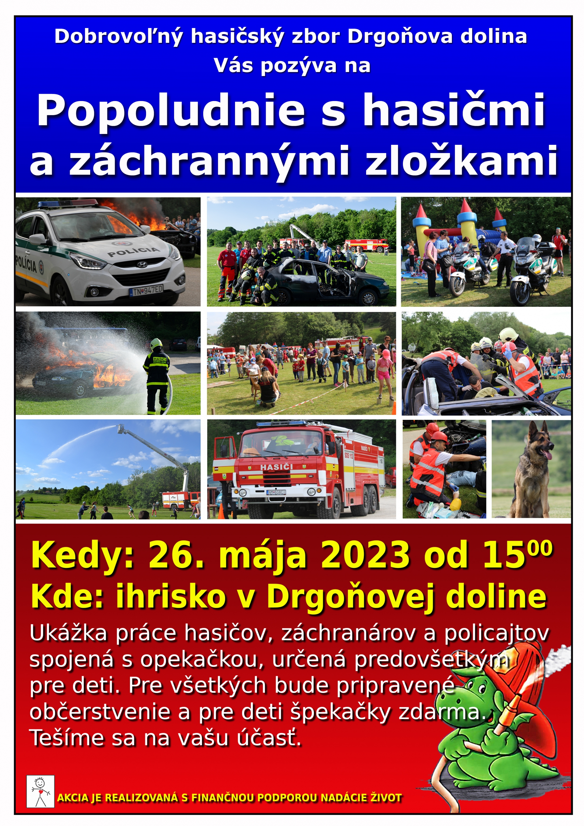 Popoludnie s hasičmi a záchrannými zložkami (Drgoňova Dolina)