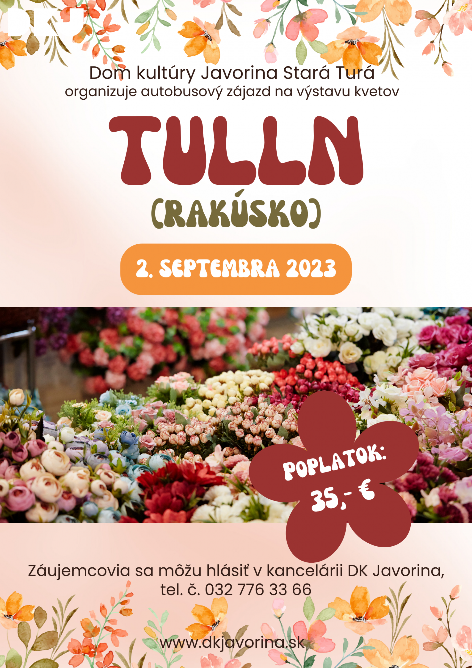 Autobusový zájazd na výstavu kvetov do Tullnu