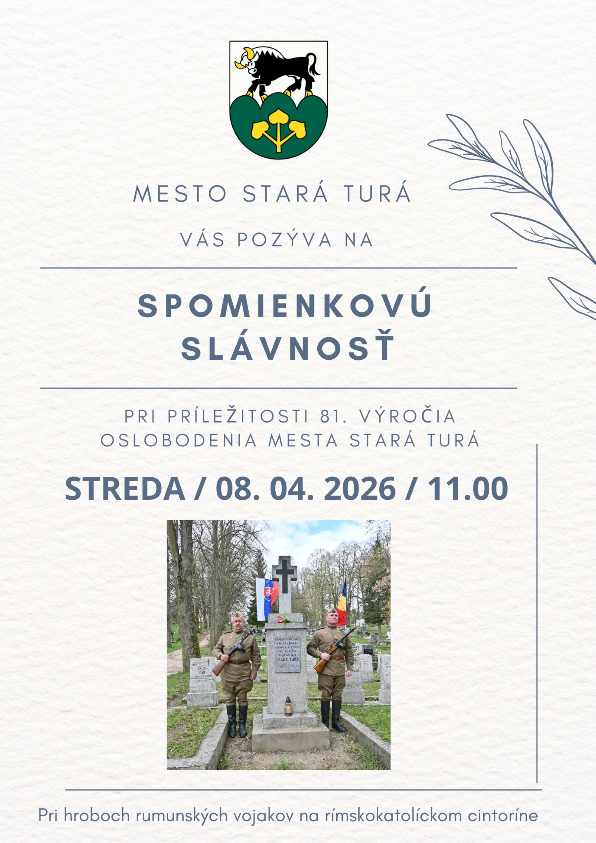 Spomienková slávnosť pri príležitosti 81. výročia oslobodenia mesta Stará Turá