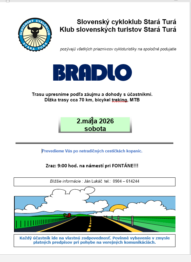 Cykloturistika na Bradlo