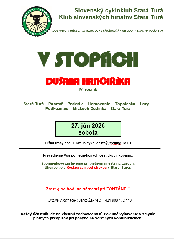 V stopách Dušana Hrnčiříka 2026 V stopách Dušana Hrnčiříka 2026