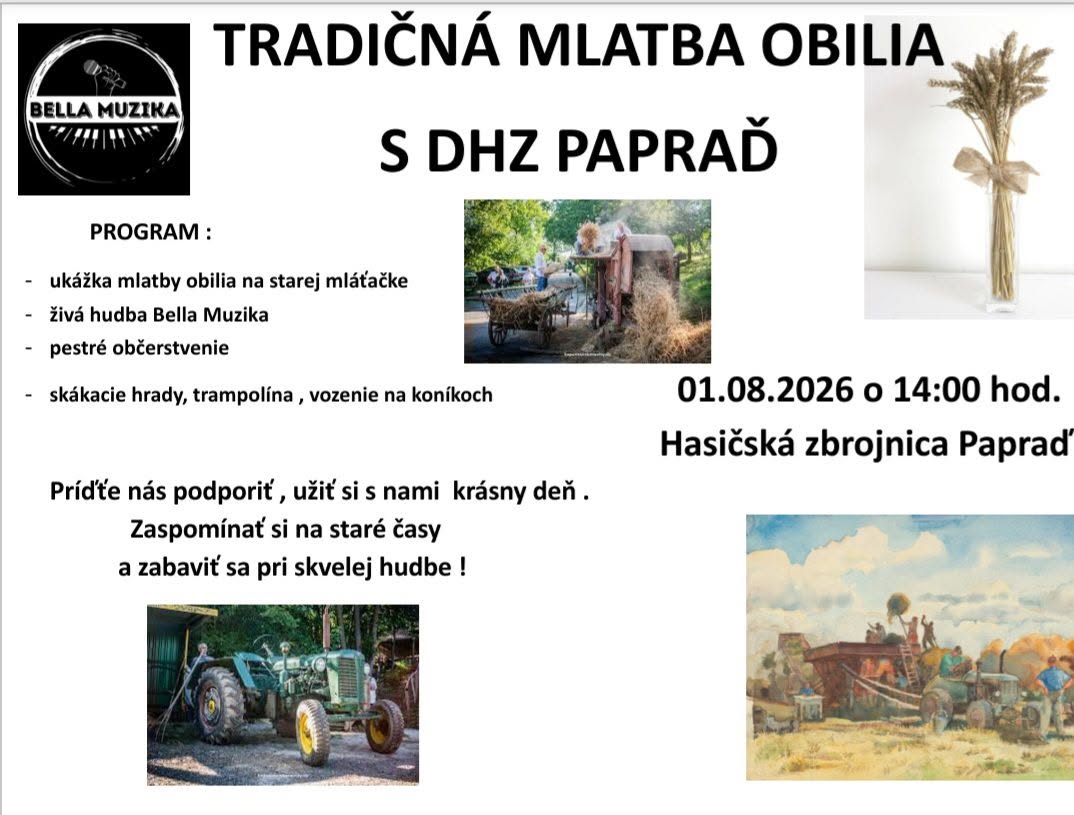 Tradičná mlatba obilia s DHZ Papraď Tradičná mlatba obilia s DHZ Papraď