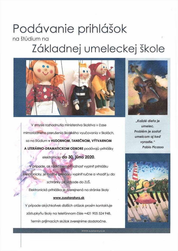 ZUŠ prijímačky