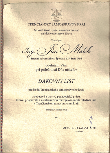 Ocenenie učiteľov