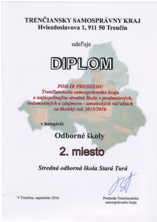 Úspechy žiakov SOŠ Stará Turá vo vedomostných súťažiach