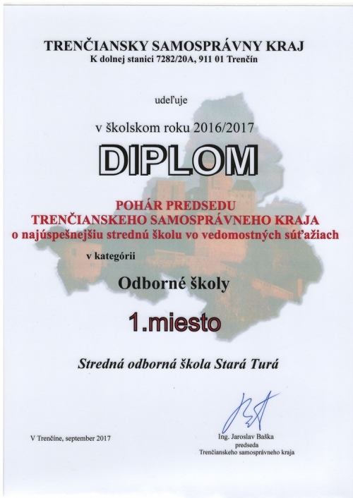 Najúspešnejšia SOŠ v Trenčianskom kraji vo vedomostných súťažiach je zo Starej Turej
