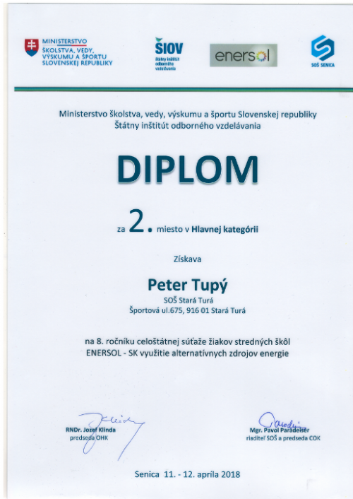 Významné úspechy SOŠ Stará Turá