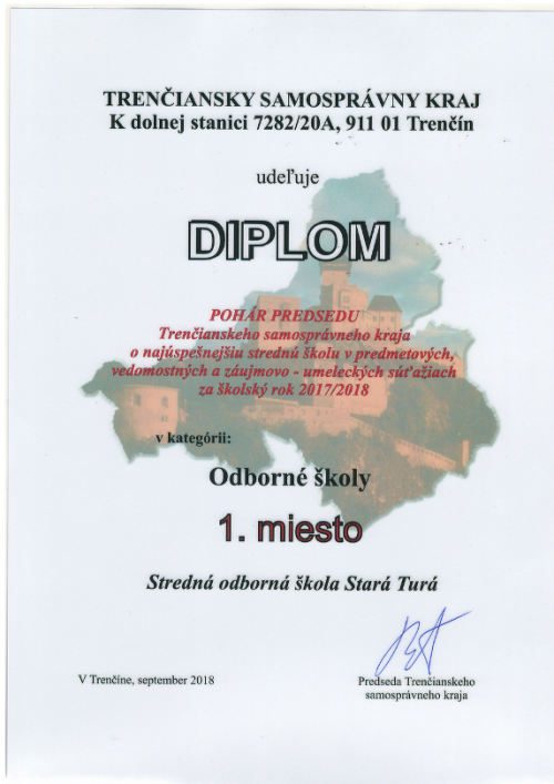 Najúspešnejšia SOŠ v Trenčianskom kraji vo vedomostných súťažiach je opäť zo Starej Turej