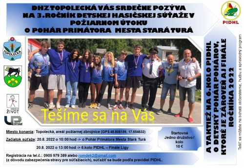 SÚŤAŽ: Detská hasičská súťaž o pohár primátora mesta Stará Turá