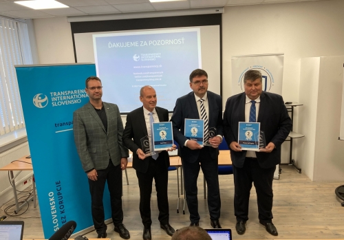Ocenenie TIS za 3. miesto v rebríčku transparentnosti 100 najväčších miest na Slovensku
