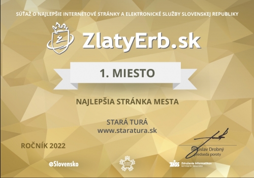 Ocenenie ZlatyErb.sk ročník 2022 1.miesto