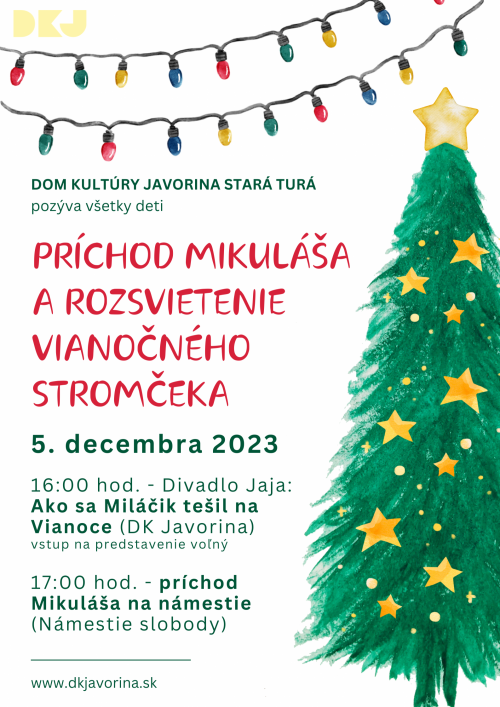 Príchod Mikuláša a rozsvietenie vianočného stromčeka