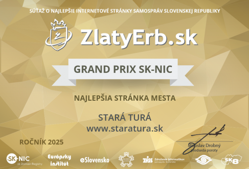 Ocenenie za hlavnú cenu Grand Prix SK-NIC v 22. ročníku súťaže ZlatyErb.sk internetovej stránky s najvyšším hodnotením vo všetkých kategóriách za rok 2025