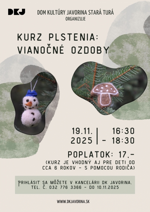 Kurz plstenia - vianočné ozdoby