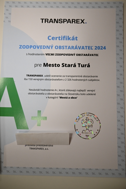 Patríme k elite: Získali sme prestížne ocenenie Zodpovedný obstarávateľ 2024