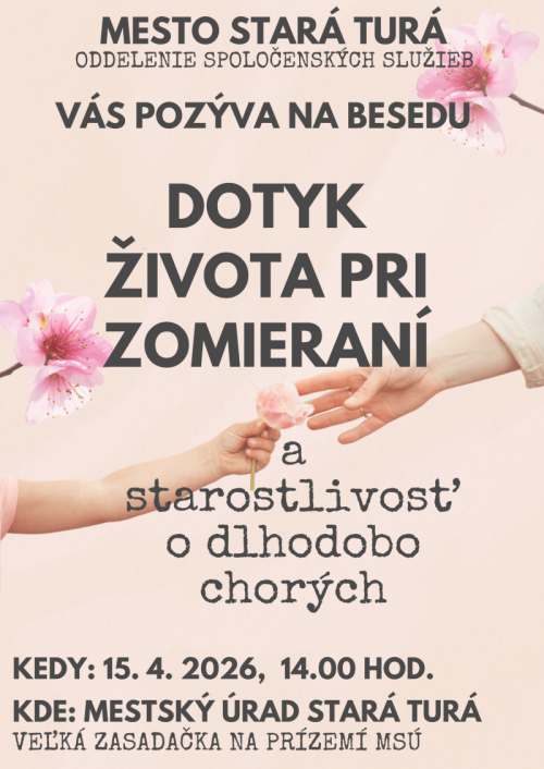 Dotyk života pri zomieraní a starostlivosť o dlhodobo chorých