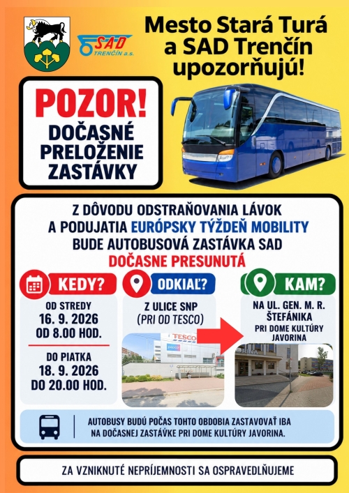 Presunutie zastávky SAD